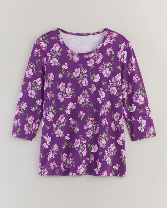 BLAIR Women's Tops Essential Knit Three-Quarter Sleeve Tee 3 (Misses) - x5
