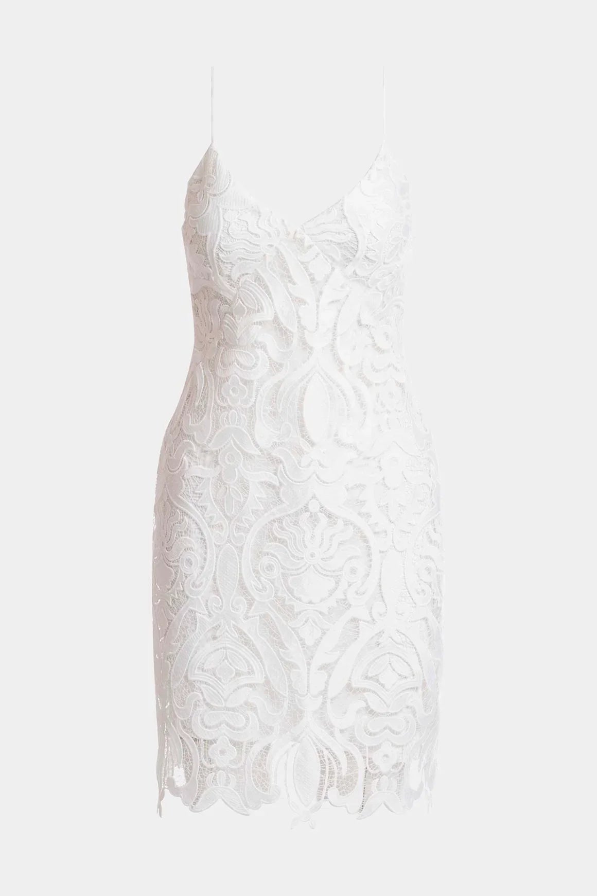 NATORI Suzani Lace Slip Dress - White