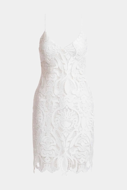 NATORI Suzani Lace Slip Dress - White