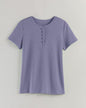 BLAIR Women's Top Short Sleeve Pointelle Henley Top (Misses) - x2
