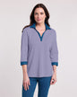 BLAIR Women’s Top Essential Knit DenimLite Trim Knit Polo (Misses) - x2