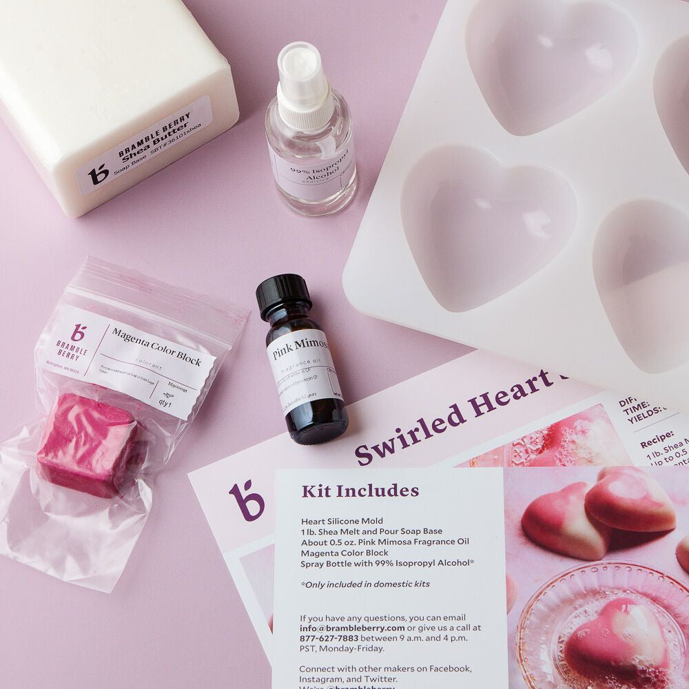 Bramble Berry Swirled Heart Soap Kit