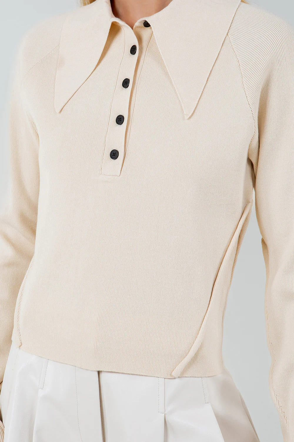 Ruby & Jenna Women's Collared Knit Sweater