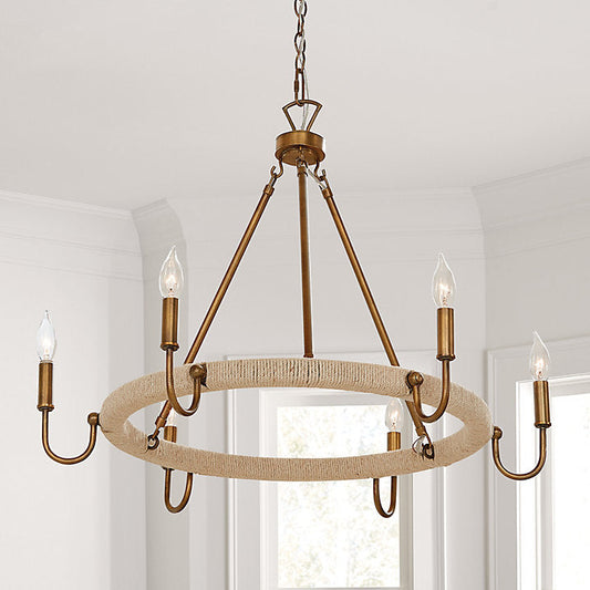 Ballard Designs Savannah 6-Light Jute Wrapped Chandelier