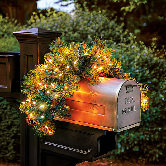 Ballard Designs Ballard Classic Prelit Greenery Mailbox Swag