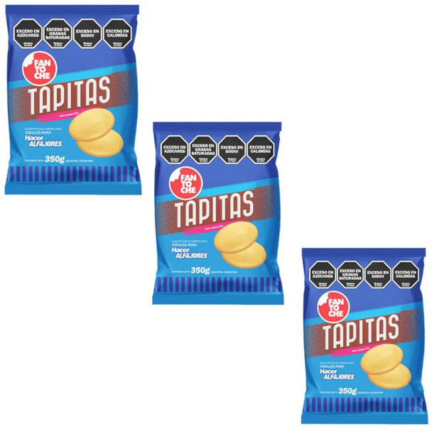Pampa Direct Tapitas Para Alfajores de Maicena Coconut Cookies Ideal for Cornstarch Alfajores by Fantoche, 350 g / 12.19 oz (pack of 3)