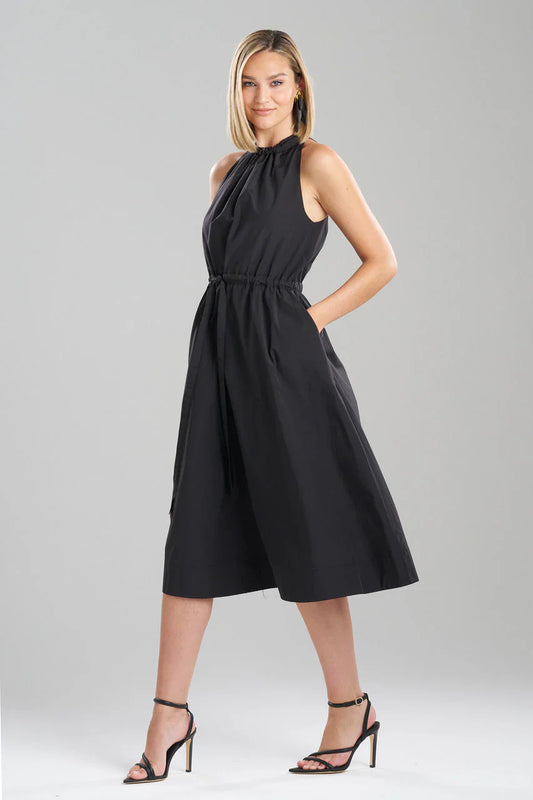 NATORI Techno Poplin Dress - Black