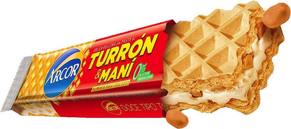 Pampa Direct Turrón & Maní Arcor 10-Piece Bar Pack with Hard Peanut Cream and Biscuit, 25 g / 0.81 oz (10 units)