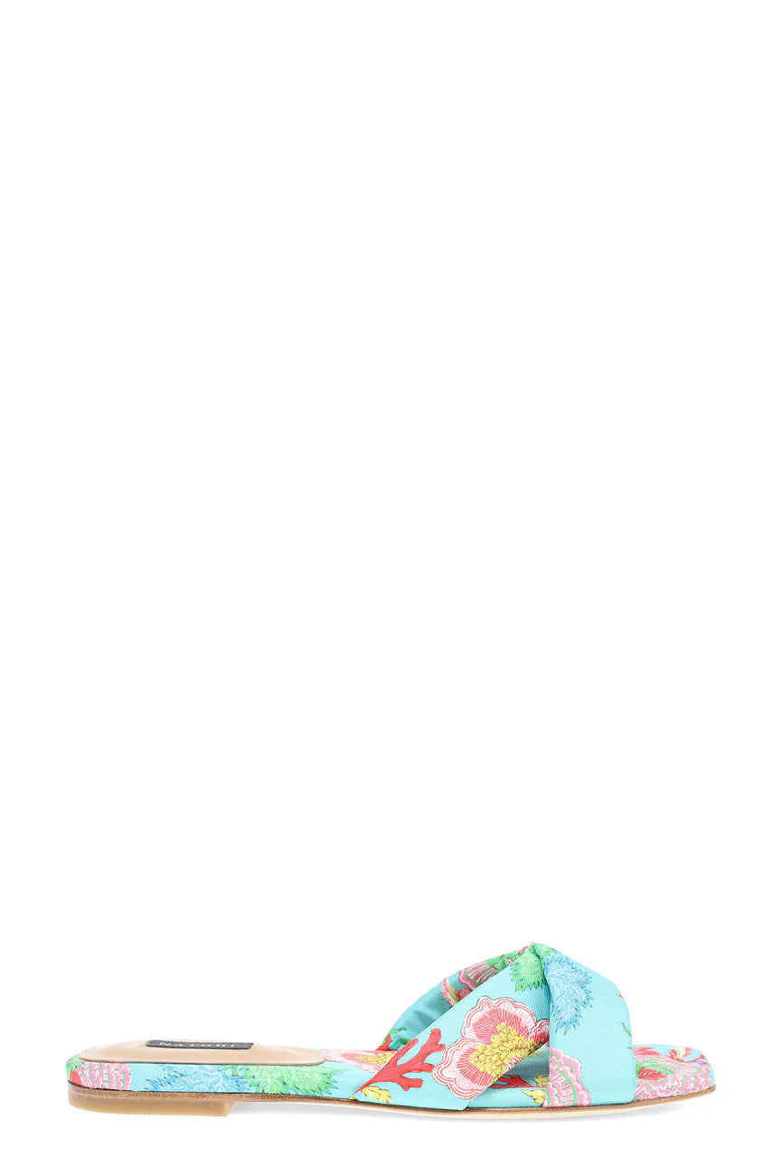 Natori Vitta Hinami Slide Sandals - aqua
