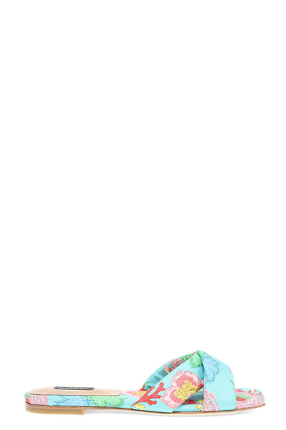 Natori Vitta Hinami Slide Sandals - aqua