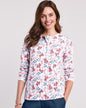 BLAIR Women's Tops Print Long Sleeve Pointelle Henley Top 5 (Misses) - x4