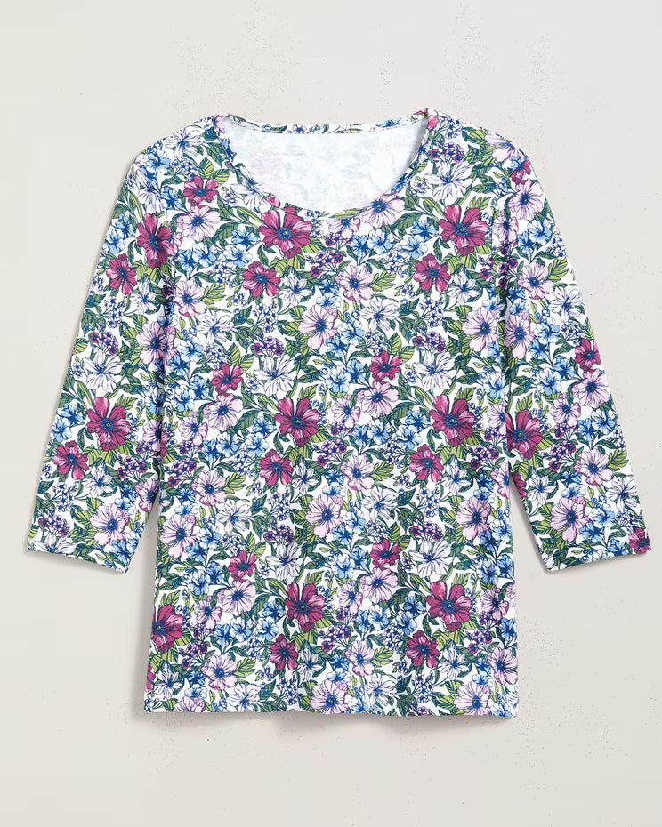 BLAIR Women's Tops Essential Knit Three-Quarter Sleeve Tee 3 (Misses) - x5