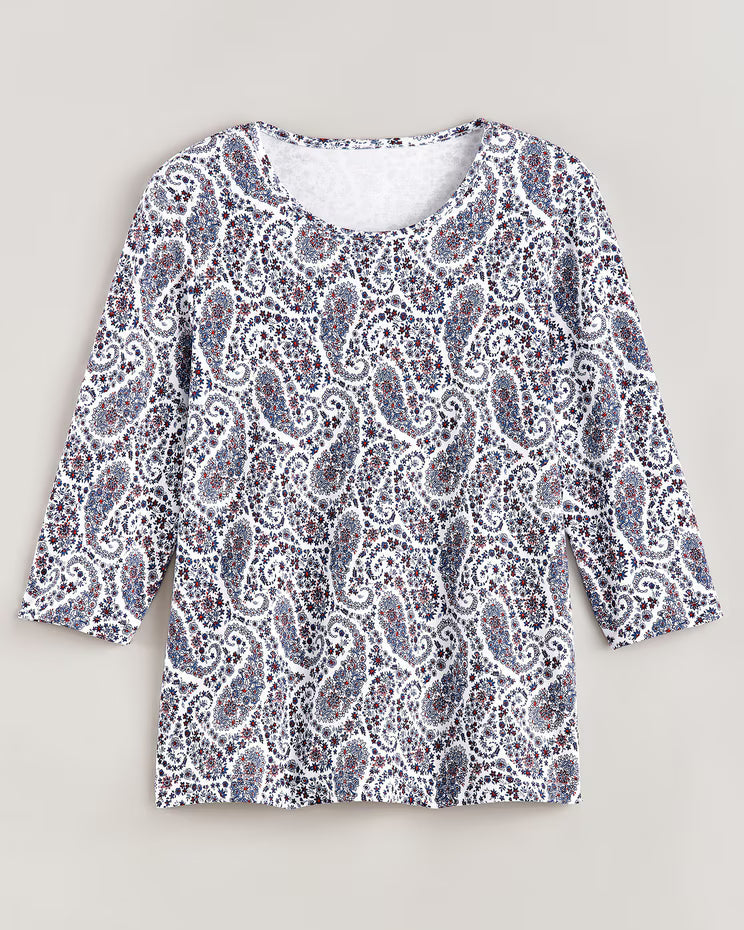 BLAIR Women's Tops Essential Knit Three-Quarter Sleeve Tee 4 (Petite) - x5