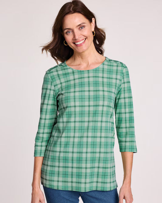 BLAIR Women's Tops Essential Knit Button-Trim Top 3 (Petite) - x3