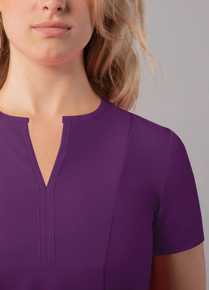 Adar Women's Notched V-neck Top -  Eggplant - Hunter Green - Martini Olive
