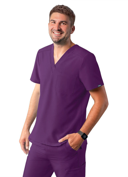 Adar Men's Classic V-Neck Top - Eggplant - Hunter Green - Navy