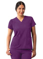 Adar Women's Modern V-Neck Top - Eggplant - Hunter Green - Martini Olive