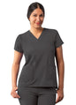 Adar Women's Modern V-Neck Top - Navy - Pewter - Royal Blue