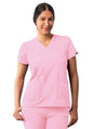 Adar Women's Modern V-Neck Top - Sky Blue - Soft Pink - Teal Blue