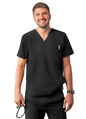 Adar Men's Modern V-Neck Top - Black - Caribbean Blue - Ceil Blue