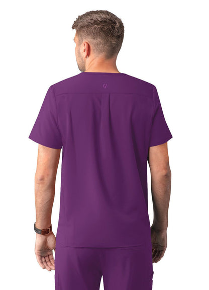 Adar Men's Modern V-Neck Top - Eggplant - Hunter Green - Navy
