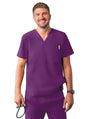 Adar Men's Modern V-Neck Top - Eggplant - Hunter Green - Navy