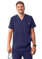 Adar Men's Modern V-Neck Top - Eggplant - Hunter Green - Navy