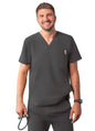 Adar Men's Modern V-Neck Top - Royal Blue - Pewter - Sky Blue