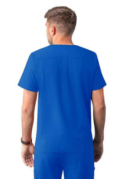 Adar Men's Modern V-Neck Top - Black - Caribbean Blue - Ceil Blue