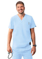 Adar Men's Modern V-Neck Top - Royal Blue - Pewter - Sky Blue