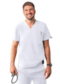 Adar Men's Modern V-Neck Top - Teal Blue - Soft Pink - White