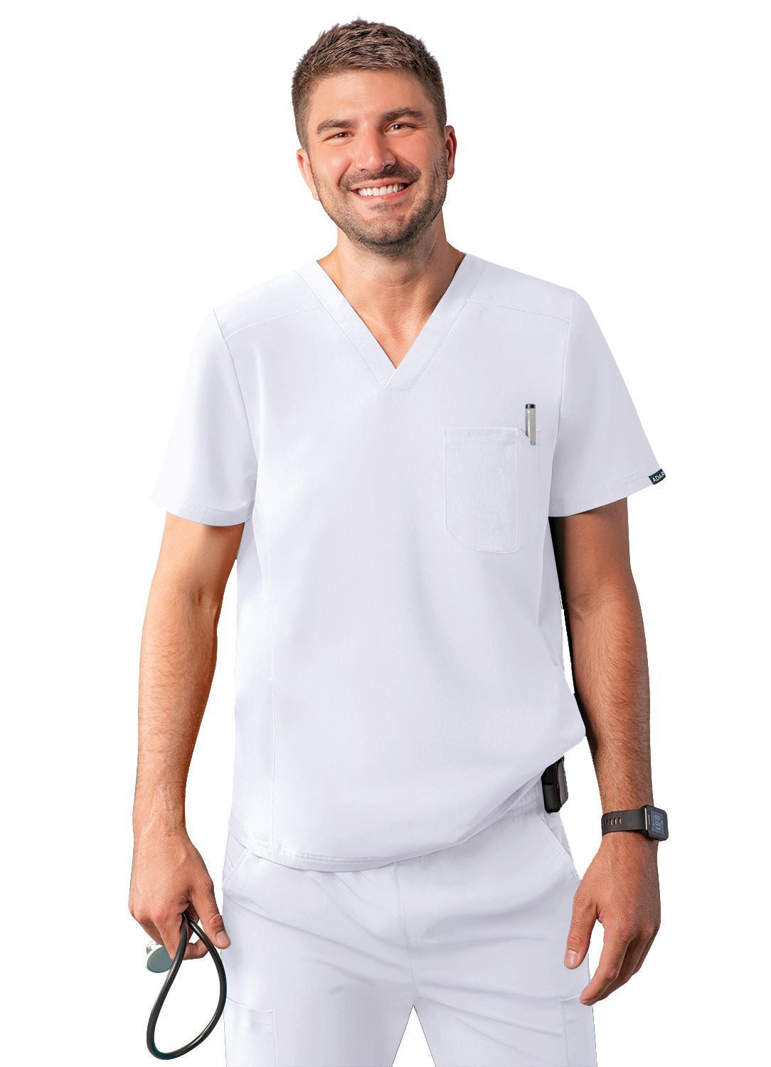 Adar Men's Modern V-Neck Top - Black - Caribbean Blue - Ceil Blue