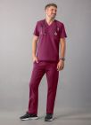 Adar Men's Modern V-Neck Top - Wine