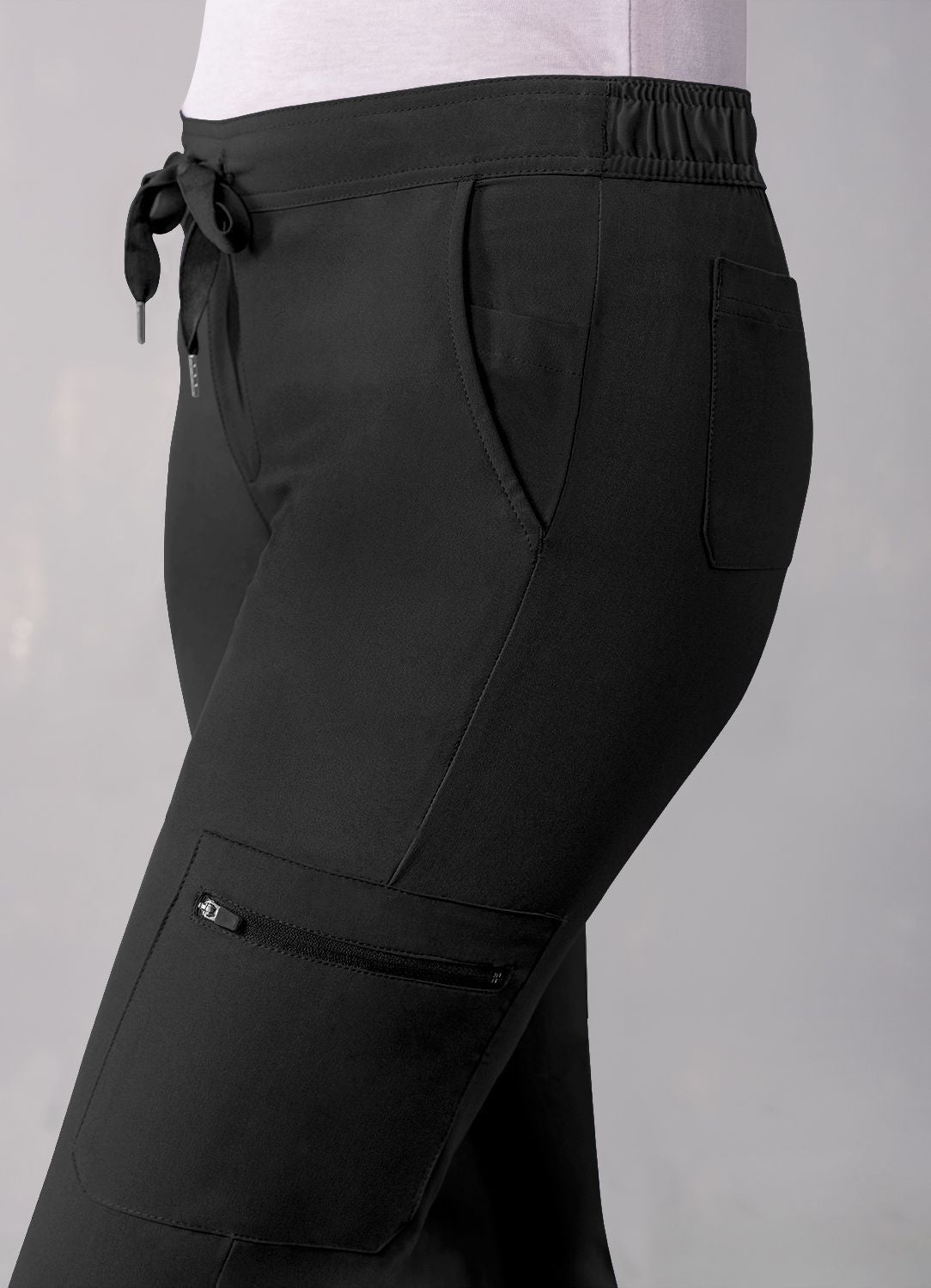 Adar Women's Skinny Leg Cargo Pant - Black - Caribbean Blue - Ceil Blue