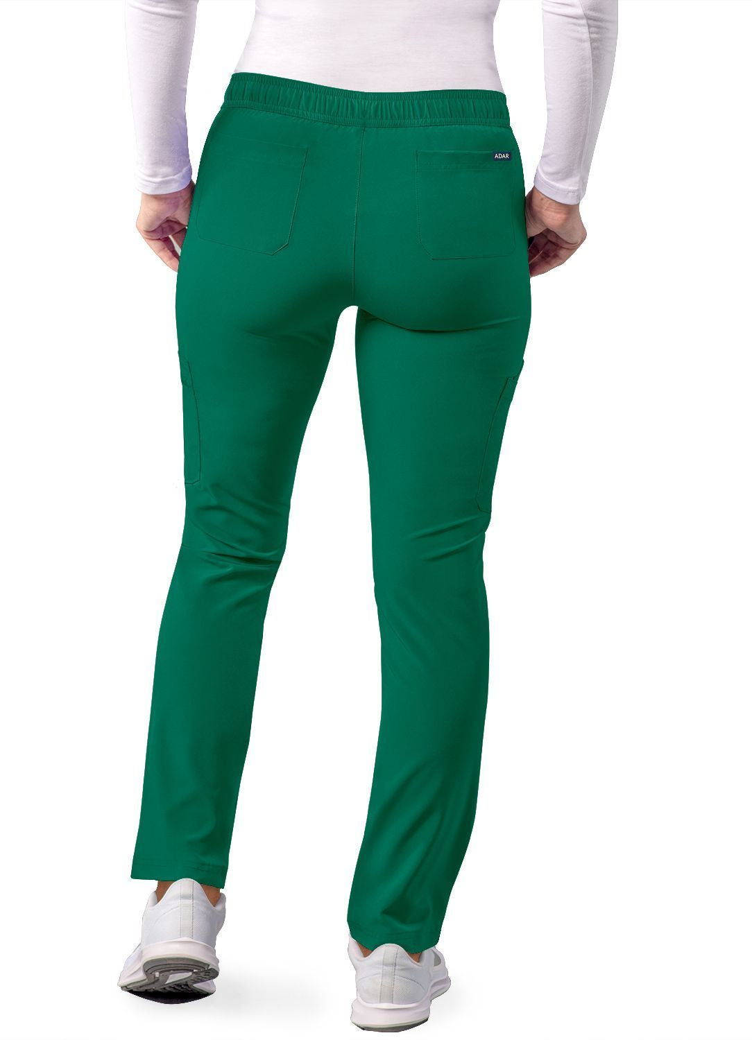 Adar Women's Skinny Leg Cargo Pant - Eggplant - Hunter Green - Martini Olive
