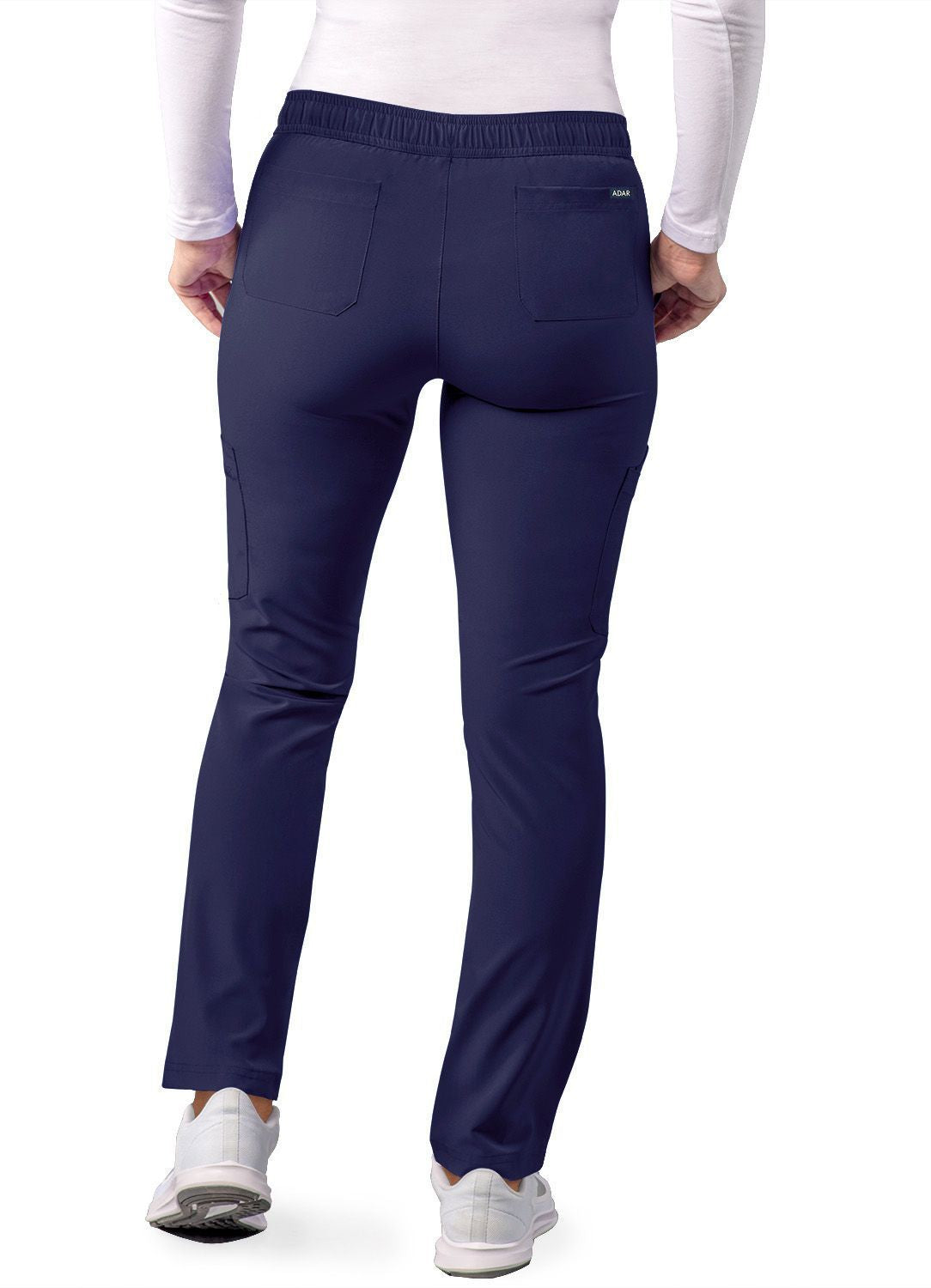 Adar Women's Skinny Leg Cargo Pant - Navy - Pewter - Royal Blue