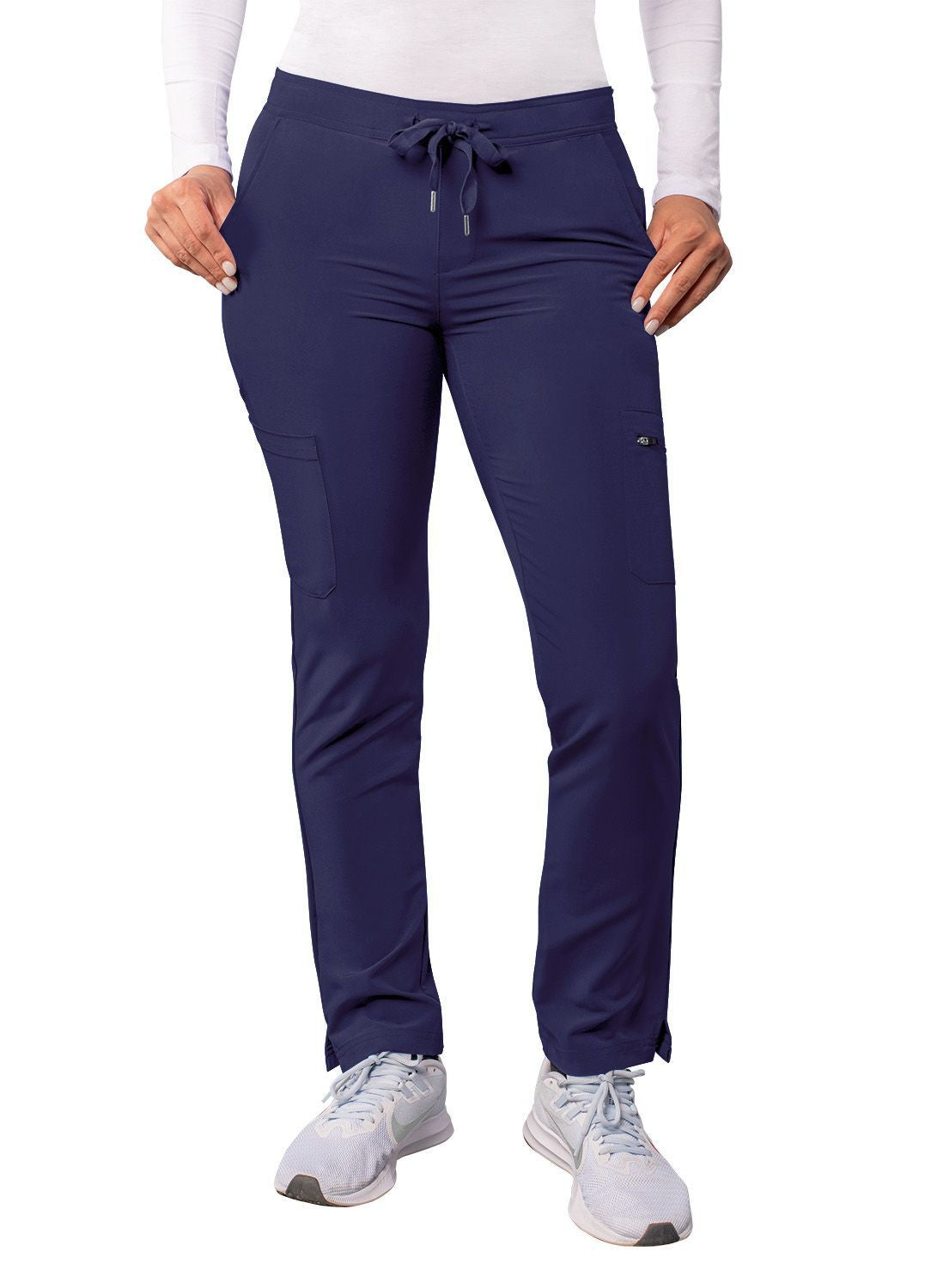 Adar Women's Skinny Leg Cargo Pant - Navy - Pewter - Royal Blue