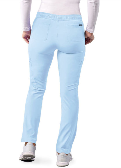 Adar Women's Skinny Leg Cargo Pant - Sky Blue - Soft Pink - Teal Blue