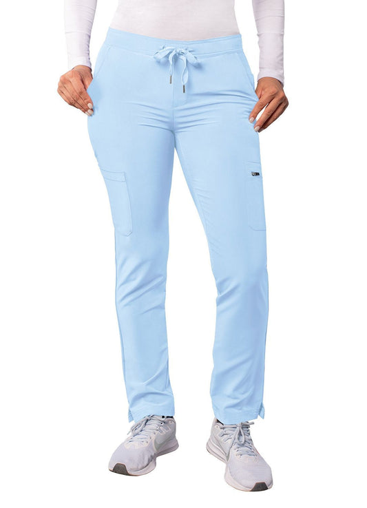 Adar Women's Skinny Leg Cargo Pant - Sky Blue - Soft Pink - Teal Blue