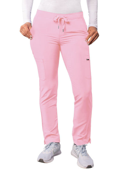 Adar Women's Skinny Leg Cargo Pant - Sky Blue - Soft Pink - Teal Blue