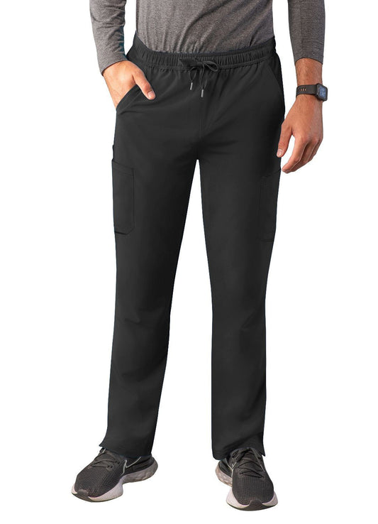 Adar Men's Slim Leg Cargo Pant - Black - Caribbean Blue - Ceil Blue
