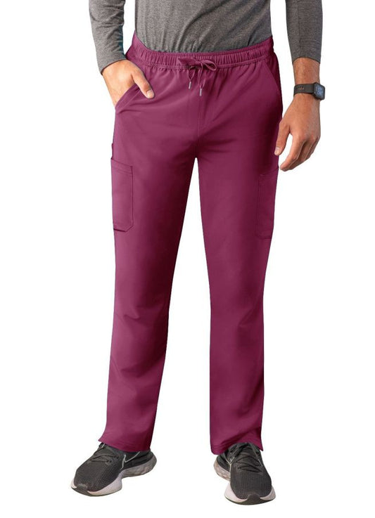 Adar Men's Slim Leg Cargo Pant - Royal Blue - Pewter - Wine