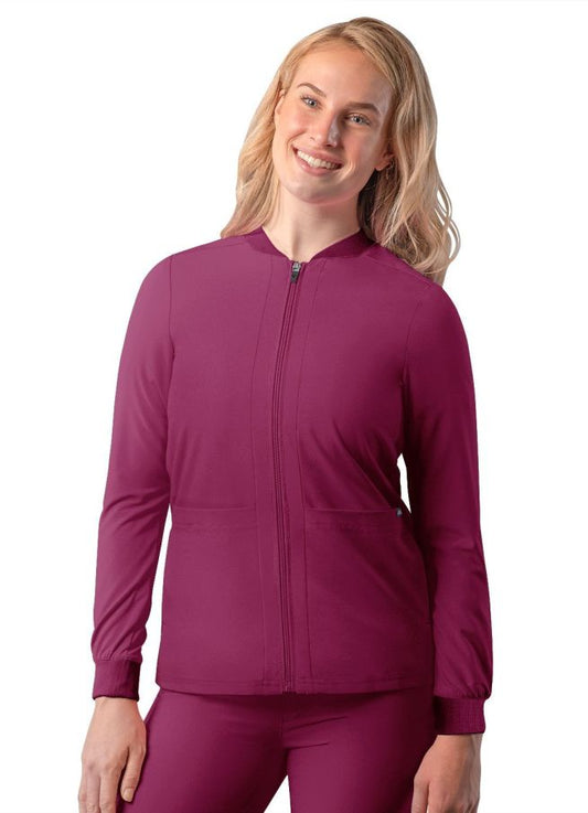 Adar Women's Bomber Zipped Jacket - Black - Wine - Caribbean Blue