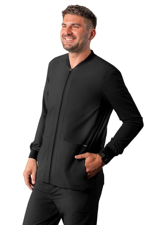 Adar Men's Zippered Jacket - Black - Caribbean Blue - Ceil Blue