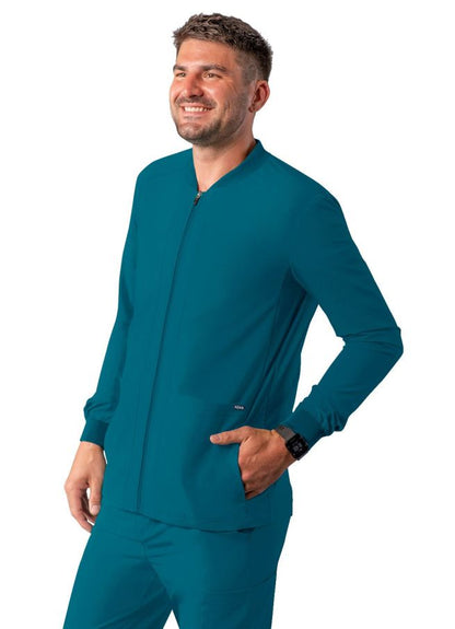 Adar Men's Zippered Jacket - Black - Caribbean Blue - Ceil Blue