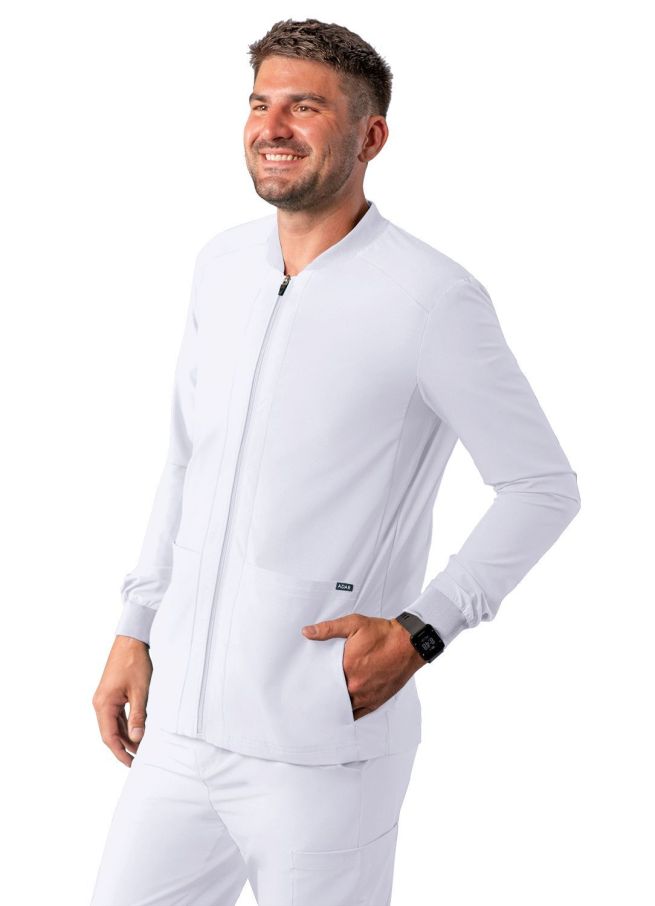 Adar Men's Zippered Jacket - Turquoise - White