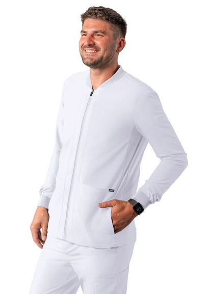 Adar Men's Zippered Jacket - Turquoise - White