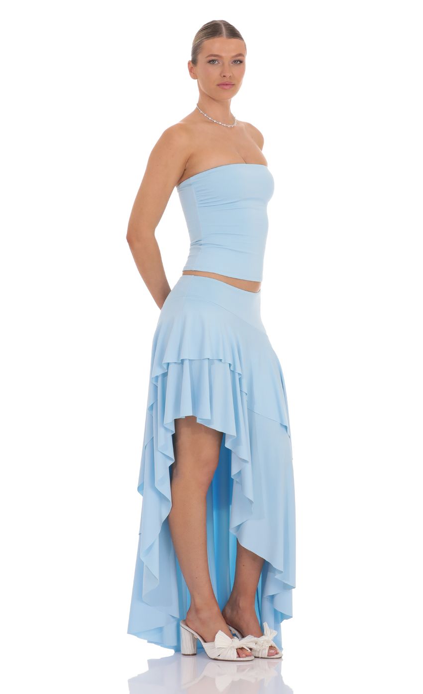 Lucy in the Sky Ruffle Two Piece Set in Baby Blue