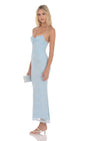 Lucy In The Sky Lace Contour Maxi Dress in Light Blue