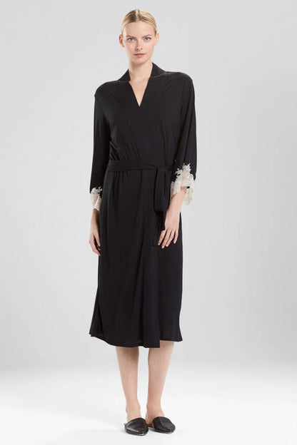 Natori Luxe Shangri-la TENCEL Robe - Black